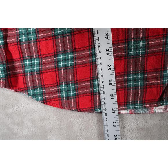 Lauren Ralph Lauren Shirt Womens XL Red Green Plaid Flannel Button Down Crest - Picture 5 of 7